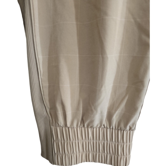 Athleta Brooklyn Textured Jogger Windowpane Silt Taupe 16 - Picture 5 of 9